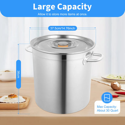 35L Stainless Steel Large Capacity Soup Pot