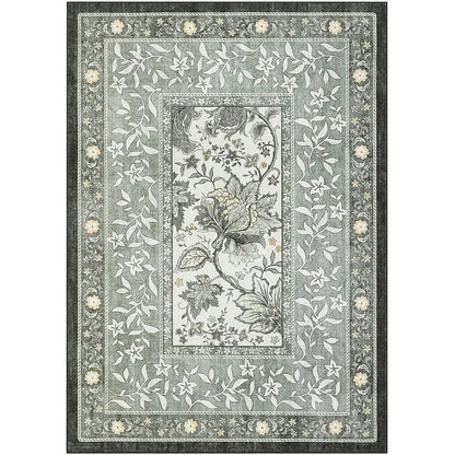 Vintage Floral Washable Area Rug & Hallway Runner