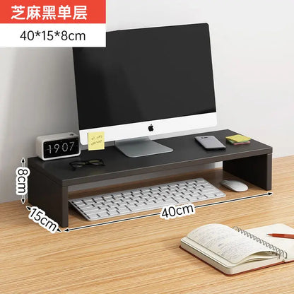 Ergonomic Wood Monitor Riser & Desk Organizer