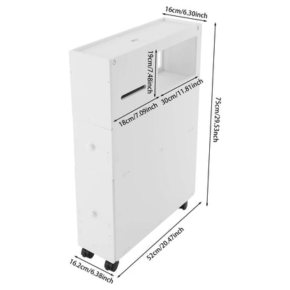 Narrow Bathroom Storage Cabinet Floor Drawer Organizer