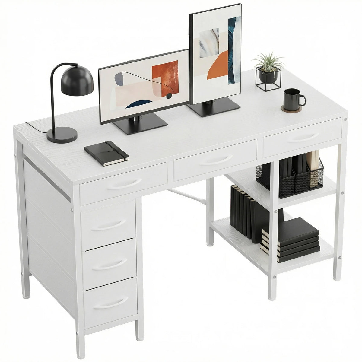 Reversible 47 Inch Office Desk Storage Shelves