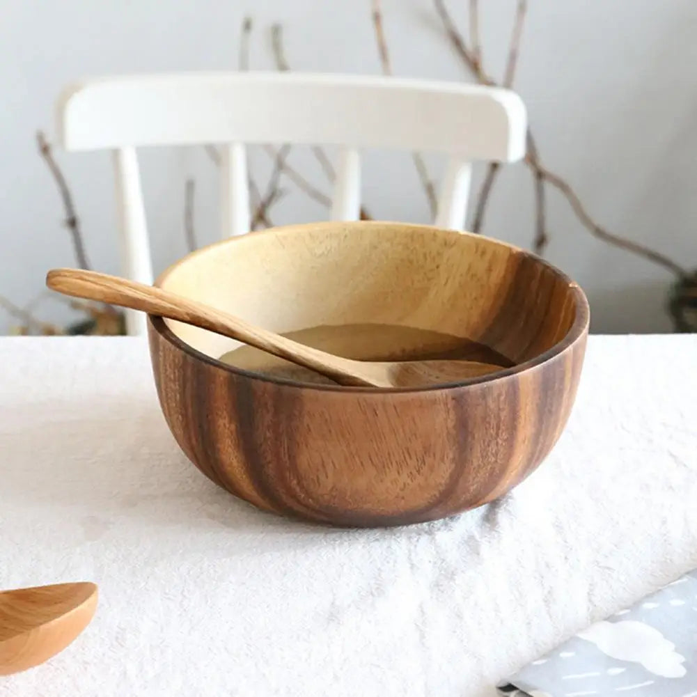 Eco-Friendly Wooden Salad Soup Bowl