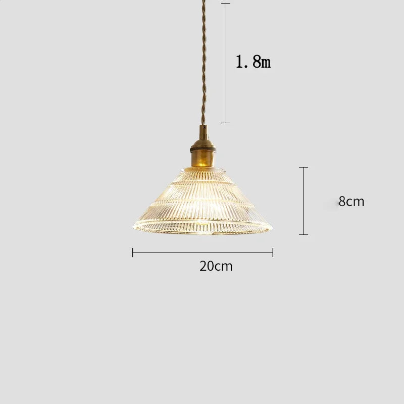 Nordic Retro Glass Flower Pendant Light