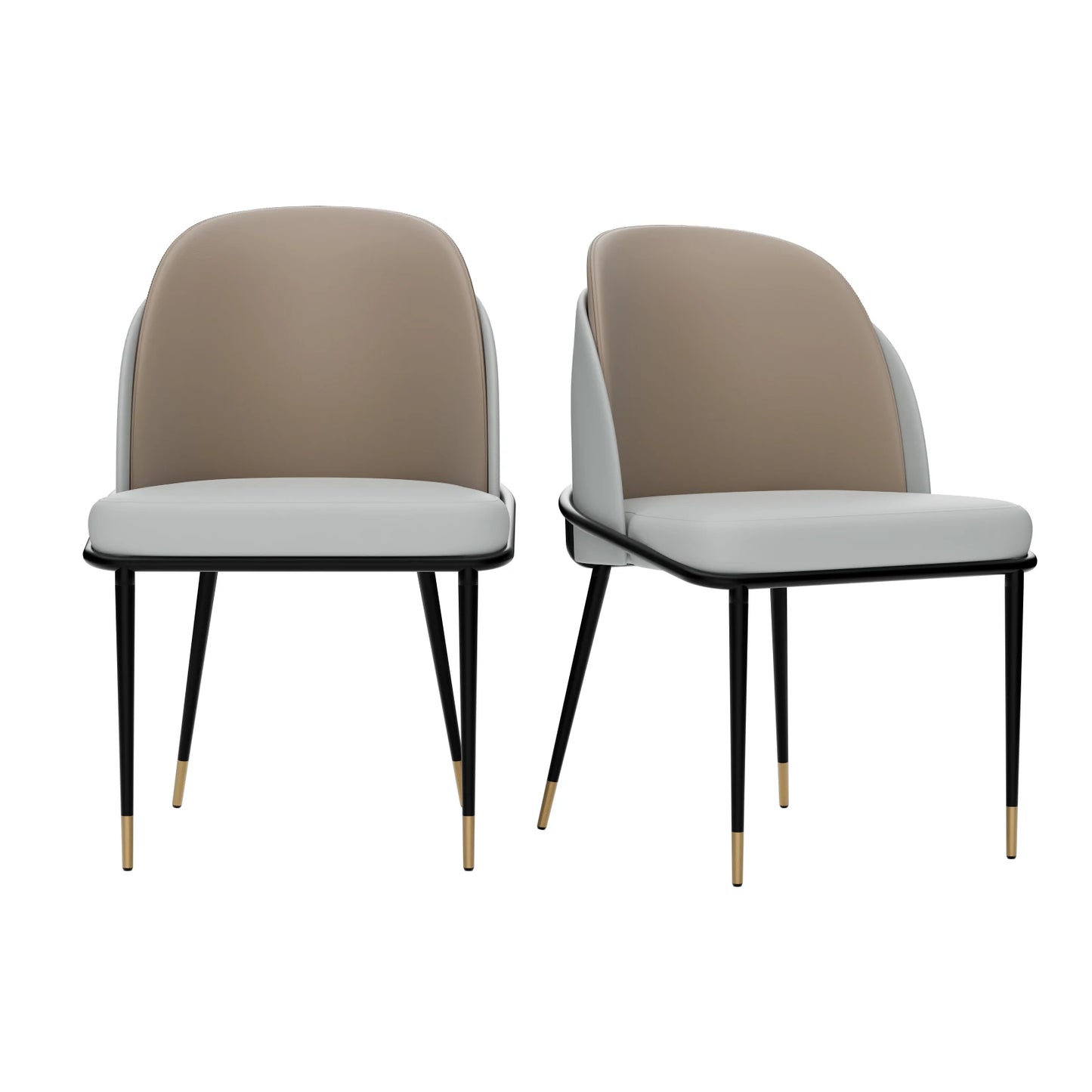Luxurious Microfiber Silicone Leather Upholstered Dining Chairs