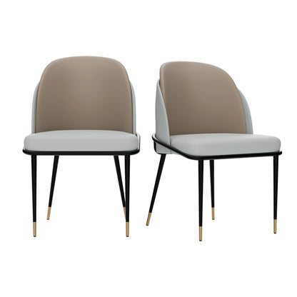 Luxurious Microfiber Silicone Leather Upholstered Dining Chairs