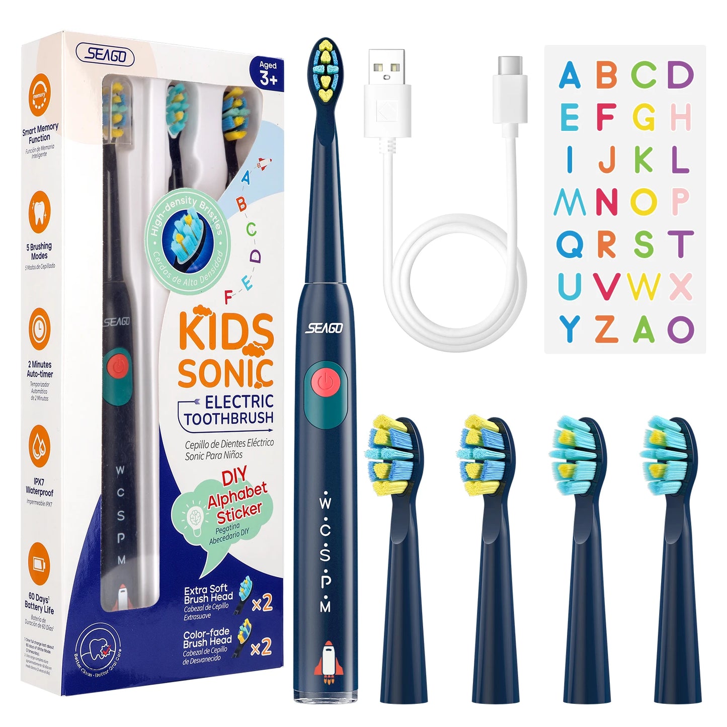 Kids Electric Toothbrush 5 Modes Rechargeable
