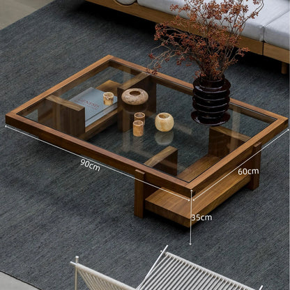 Vintage Glass Minimalist Coffee Table