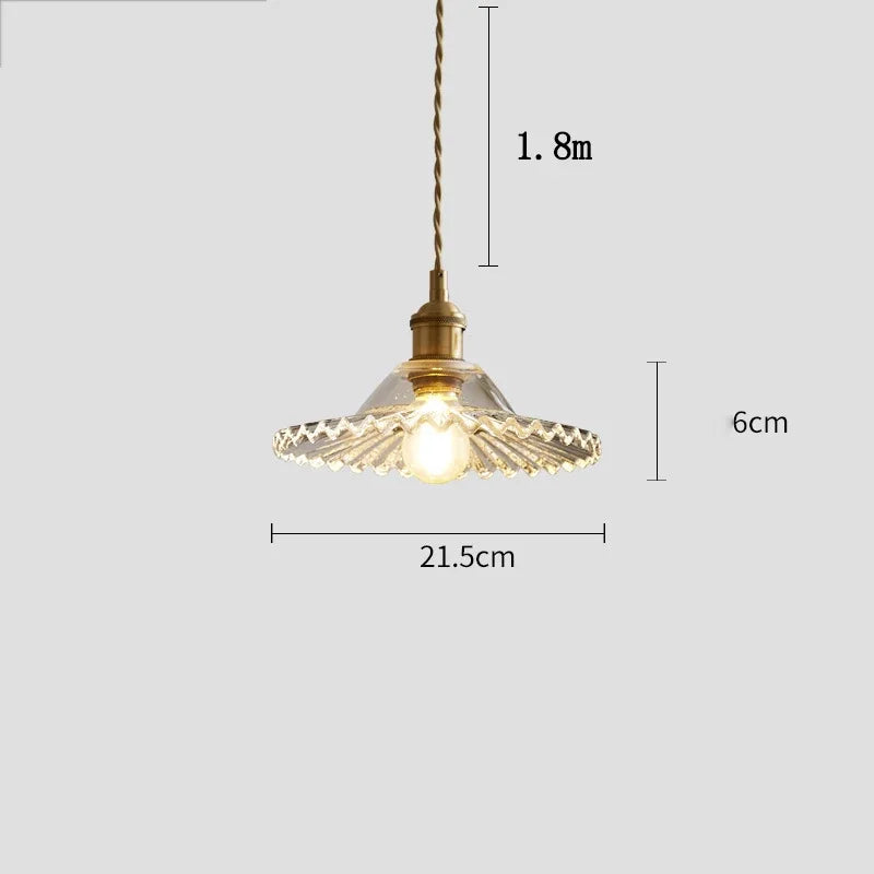 Nordic Retro Glass Flower Pendant Light