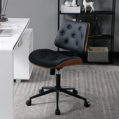 PU Leather Armless Office Chair Swivel Adjustable