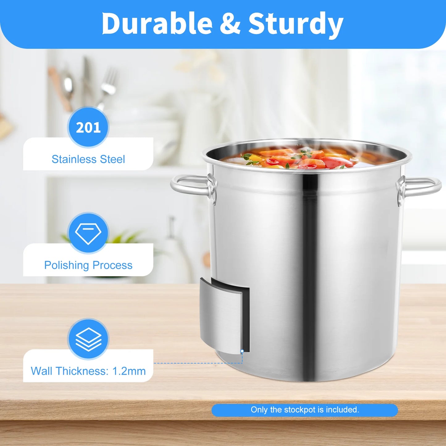 35L Stainless Steel Large Capacity Soup Pot