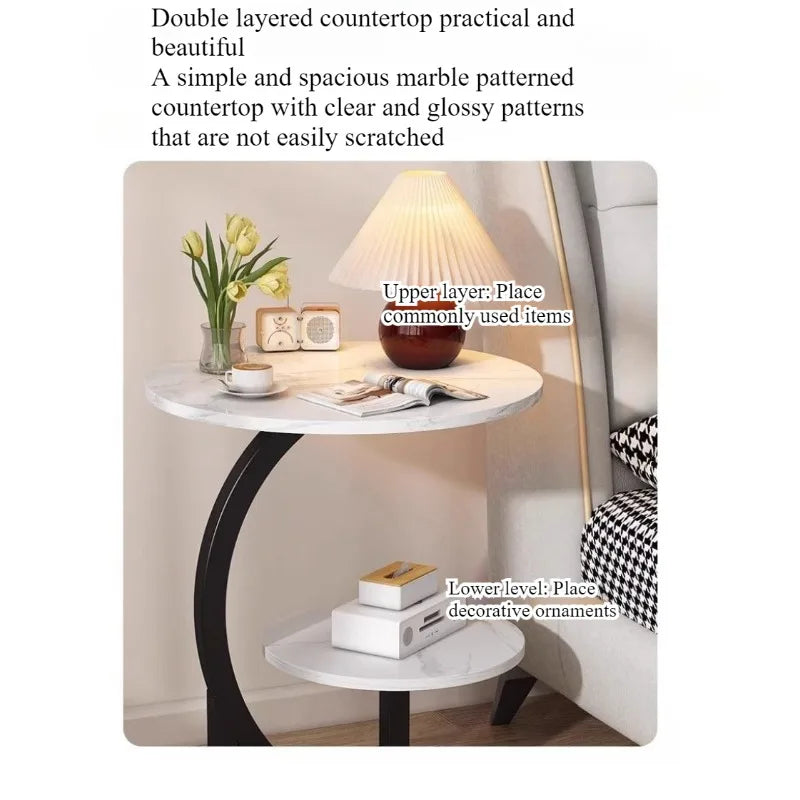 Medieval Cloud Double-Layer Round Side Table