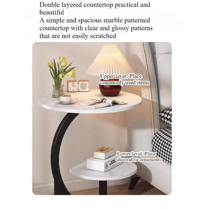 Medieval Cloud Double-Layer Round Side Table