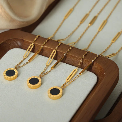 Roman Numeral Stainless Steel Jewelry Set