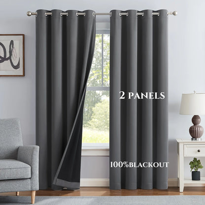 Modern 100% Blackout Solid Window Curtains