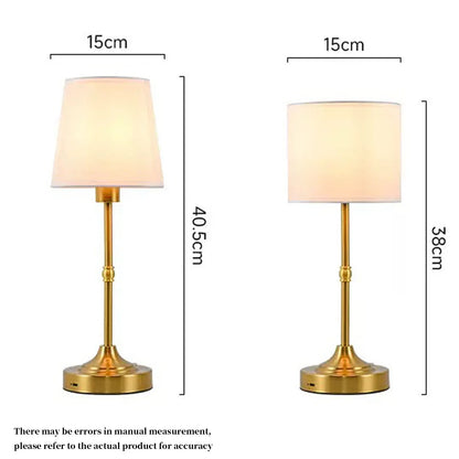 Rechargeable Dimmable Fabric Table Lamp – Portable Touch Lamp for Bedroom & Living Room
