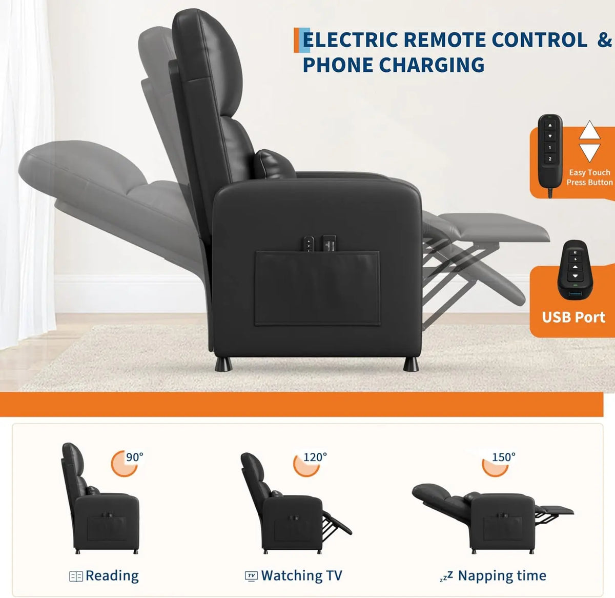 Power Massage Recliner Chair with Heat Function