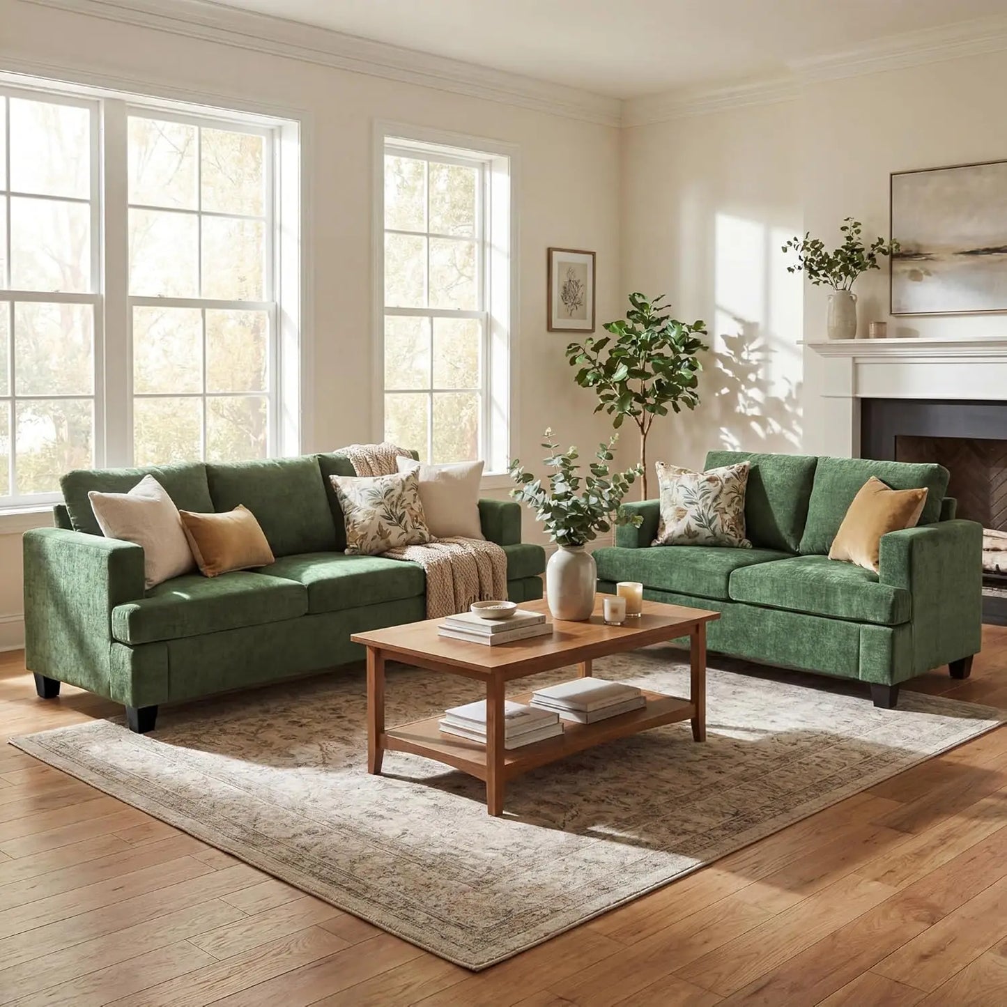Cozy Cloud Deep Seat Chenille Sofa & Loveseat Set