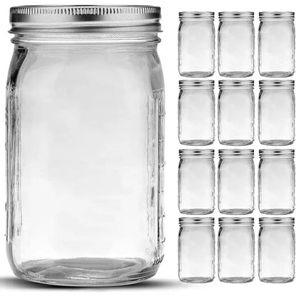 12-Pack 32oz Wide Mouth Mason Jars
