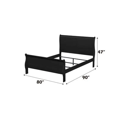 Black 2-Piece King Bedroom Set Modern