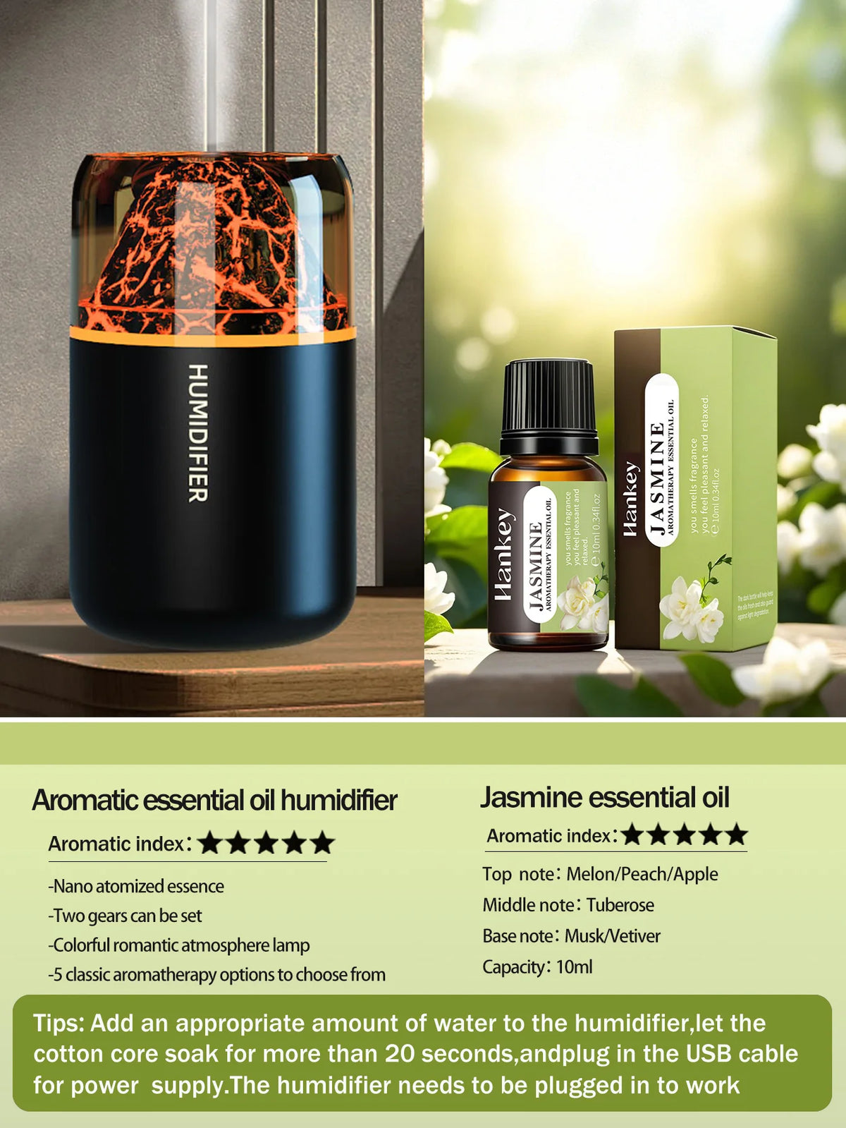 Volcanic Flame USB Essential Oil Diffuser