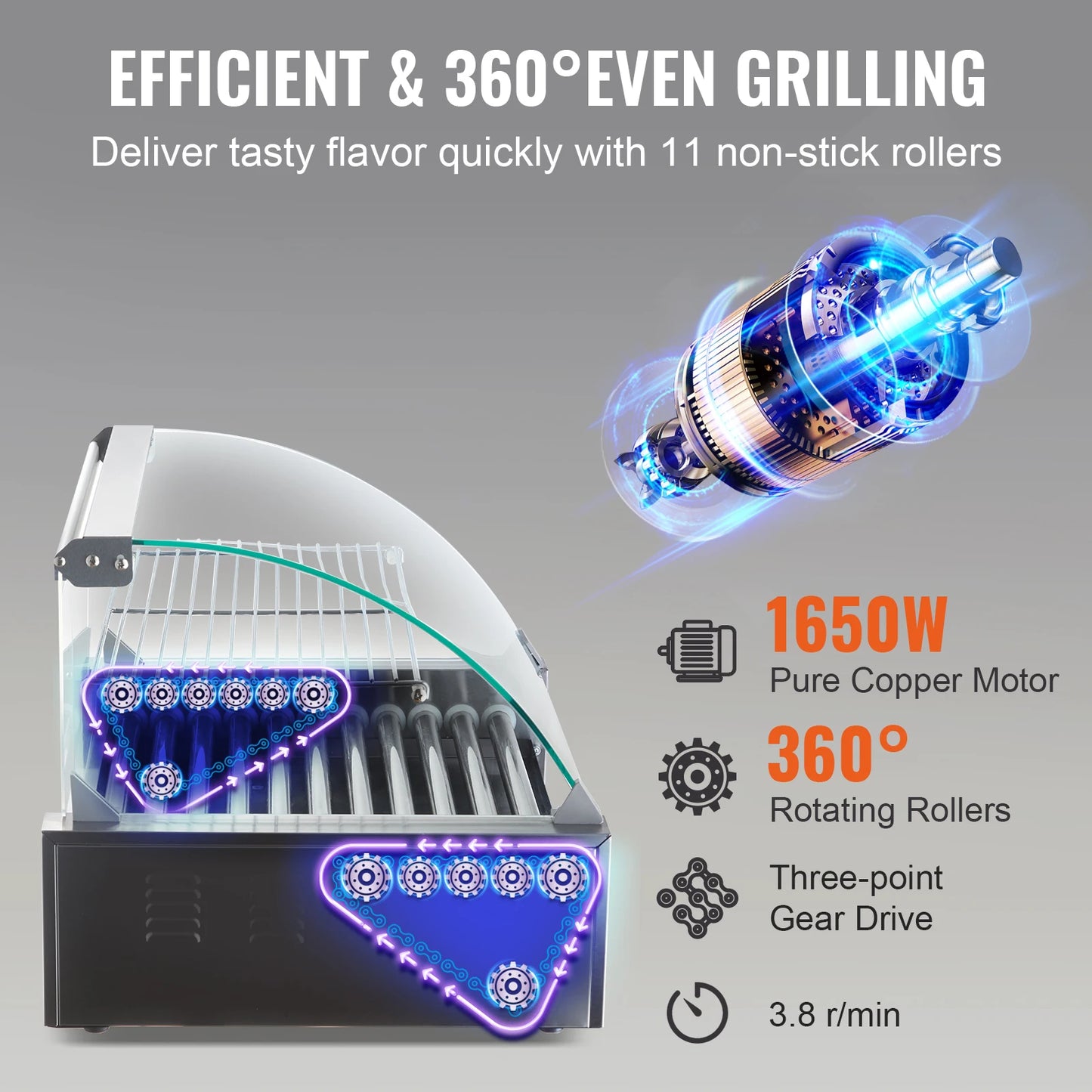 Commercial Hot Dog Roller Grill Machine Electric