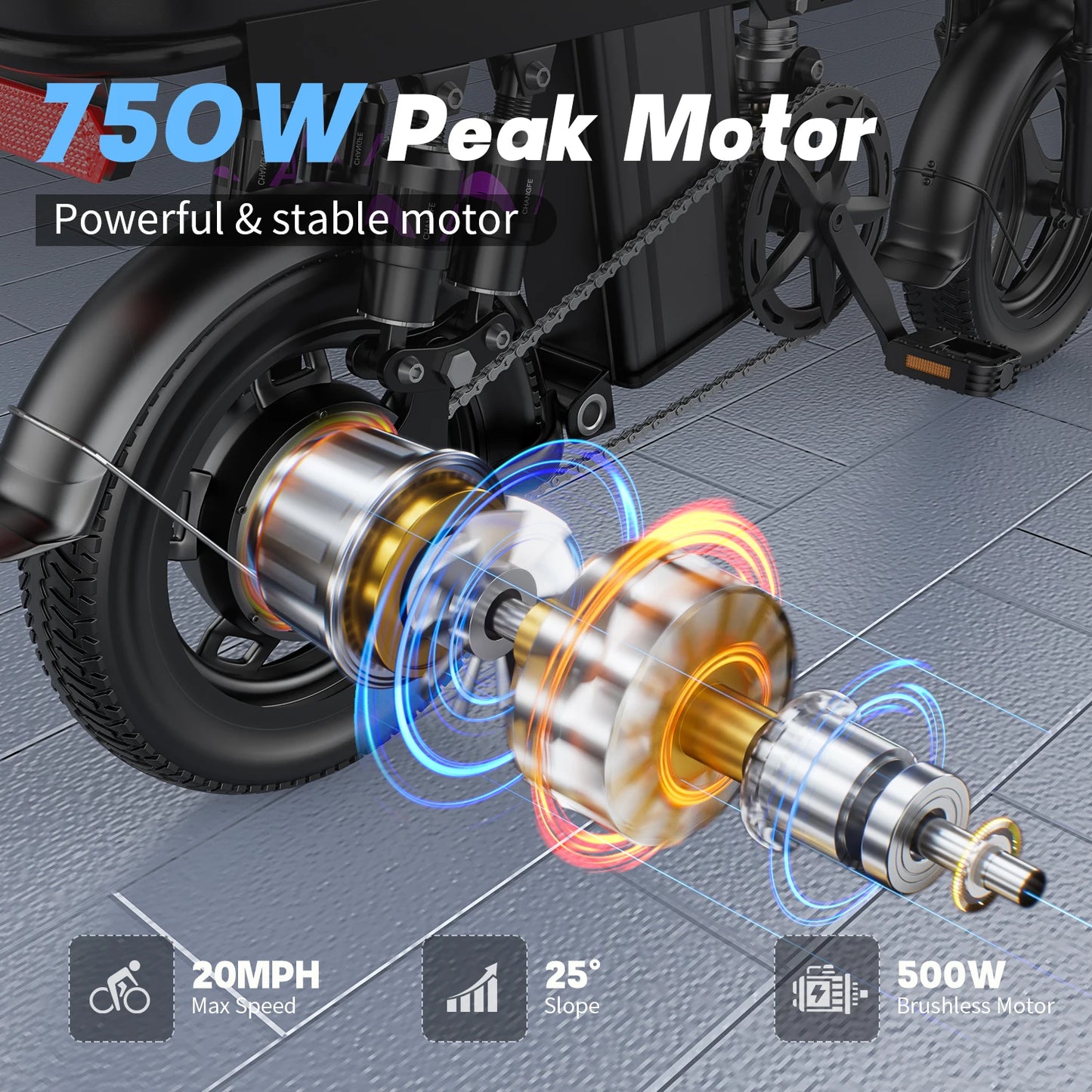 750W Folding Electric Bike Adult Commuter