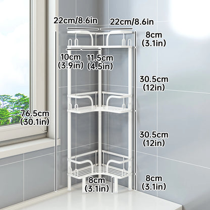 Freestanding Multi-Tier Bathroom Corner Storage Shelf