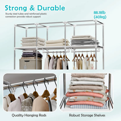 Large Capacity Portable Non-Woven Wardrobe Closet Organizer