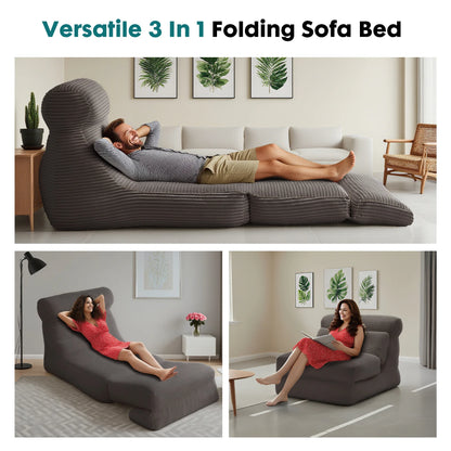 Modern Corduroy Ergonomic Convertible Sleeper Chair