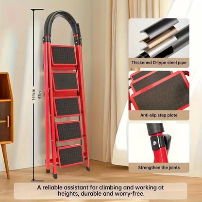 Foldable Step Ladder with Built In Tool Holder