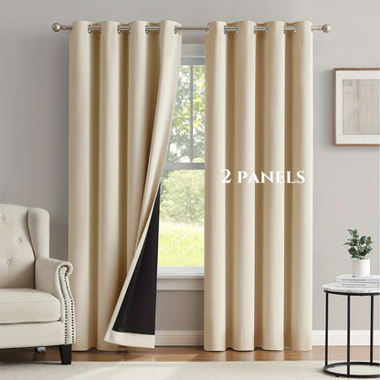 Modern 100% Blackout Solid Window Curtains