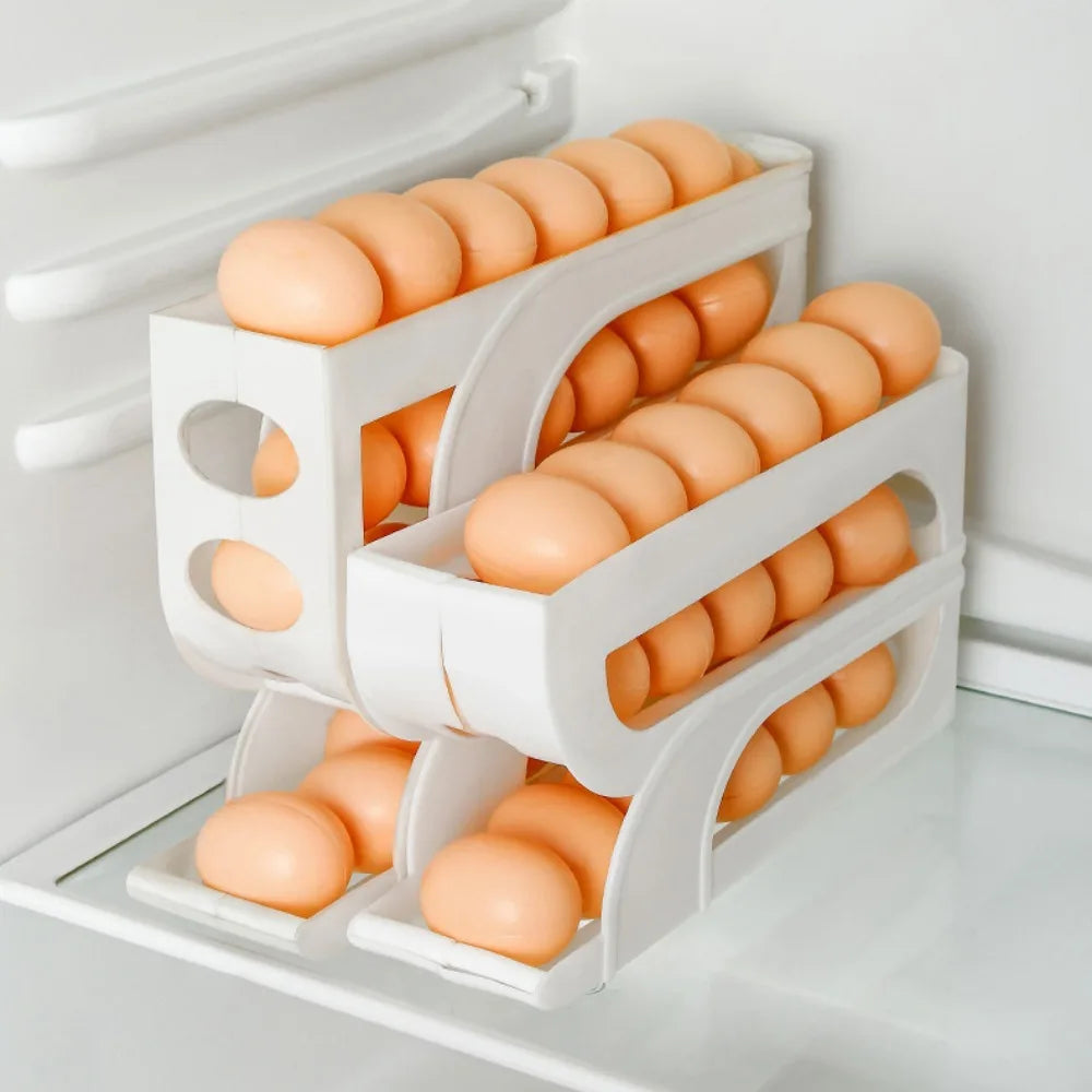 Automatic Rolling Egg Holder Storage Rack