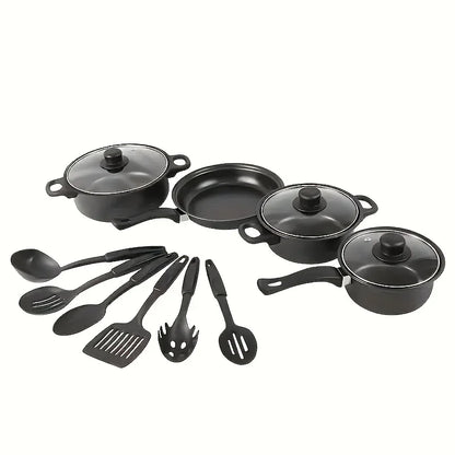 13-Piece Nonstick Induction Cookware Set with Utensils