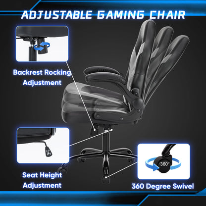 Ergonomic Gaming Office Chair PU Leather Adjustable