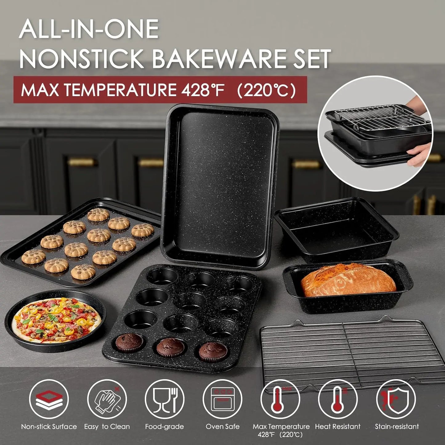 31-Piece Nonstick Cookware Set Pots Pans