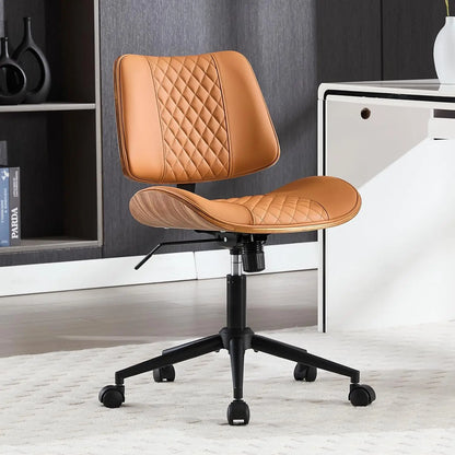 PU Leather Armless Office Chair Swivel Adjustable