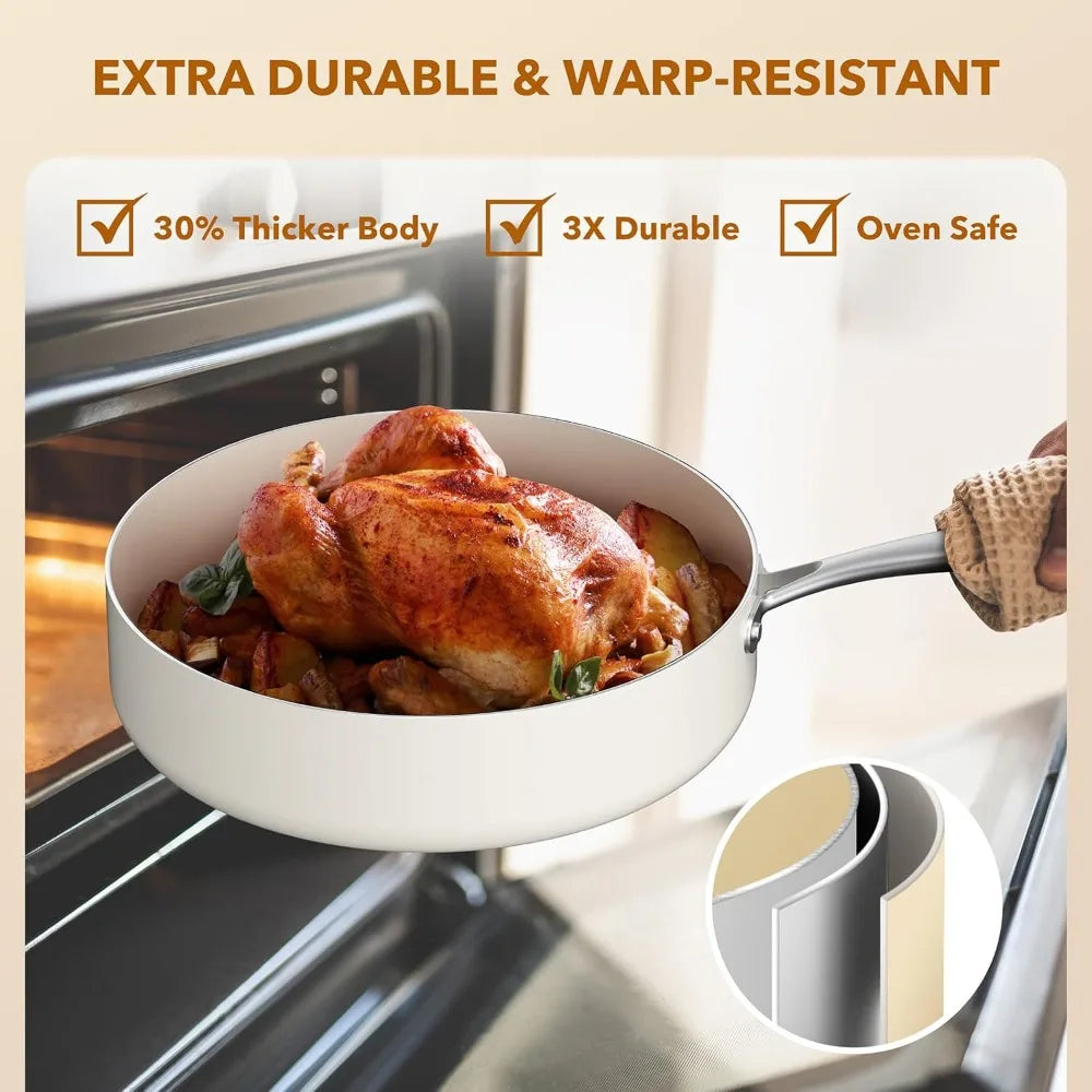 11pcs Ceramic Nonstick Cookware Set Oven Safe