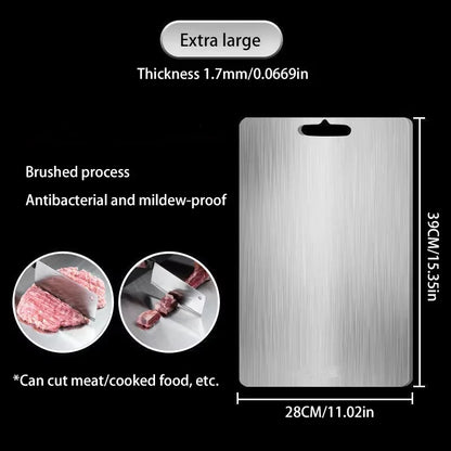 Titanium Stainless Steel Double Sided Cutting Board