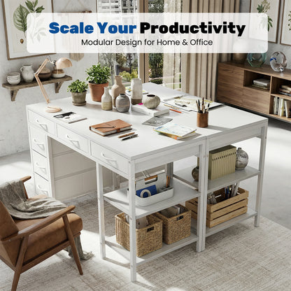 Reversible 47 Inch Office Desk Storage Shelves