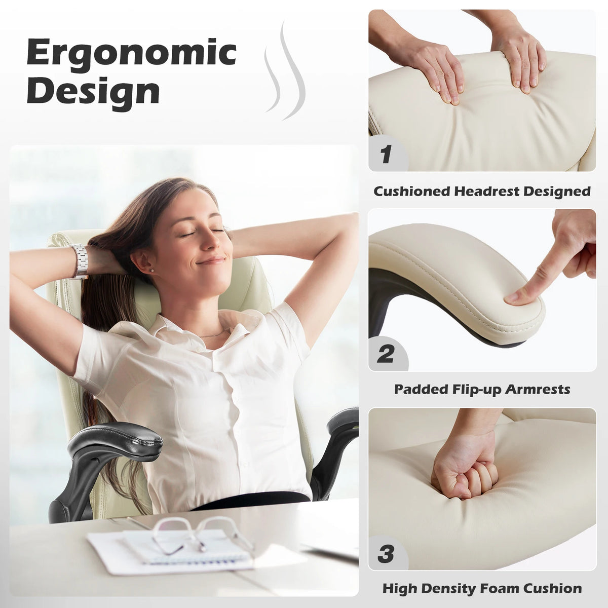 Ergonomic Heavy Duty PU Leather Office Chair
