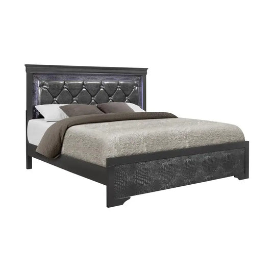 Modern 5PC Shaker Grey King Bedroom Set