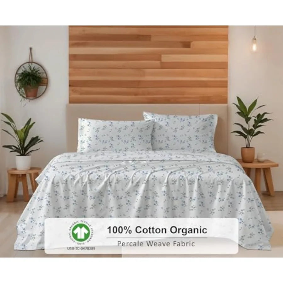 Organic Cotton Percale Cooling Sheet Set