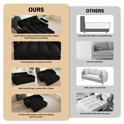Convertible Sofa Bed Swivel Side Table