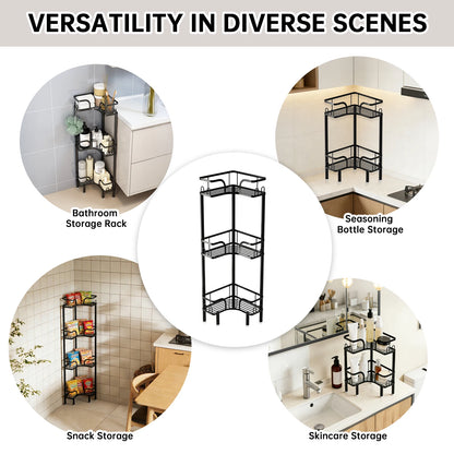 Freestanding Multi-Tier Bathroom Corner Storage Shelf