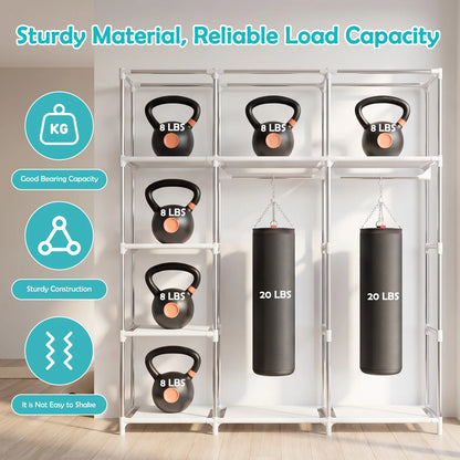 Large Capacity Portable Non-Woven Wardrobe Closet Organizer