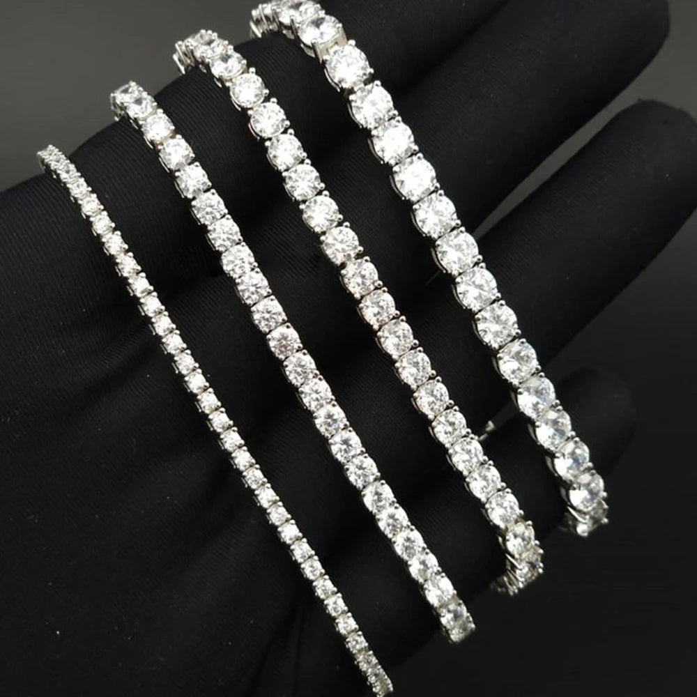 Sweetrain Moissanite Tennis Bracelet: 925 Sterling Silver & 18K Gold Plated