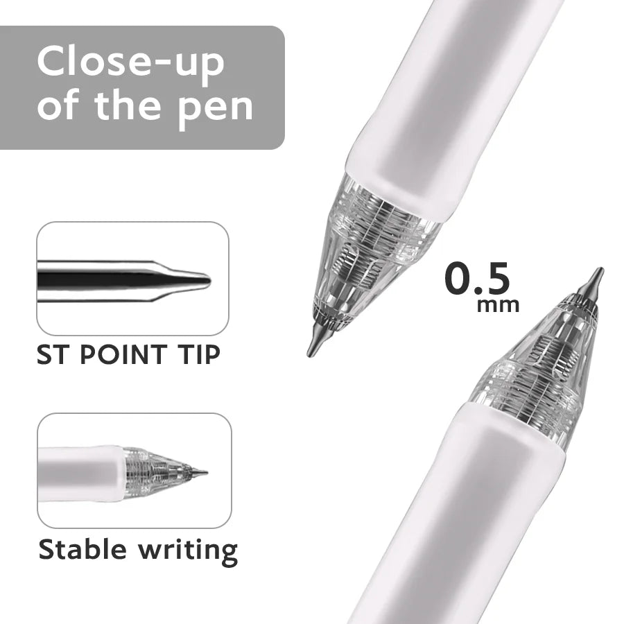 12-Pack Retractable Ultra-Fine Gel Pens