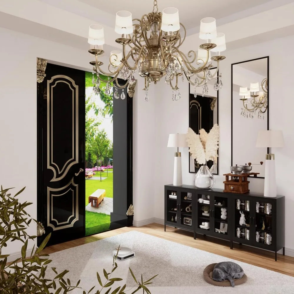 Metal Buffet Sideboard Cabinet with Adjustable Storage