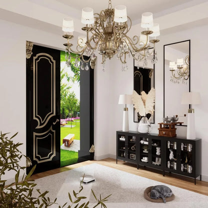 Metal Buffet Sideboard Cabinet with Adjustable Storage