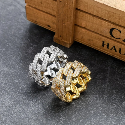 S925 Moissanite Hip Hop Cuban Ring